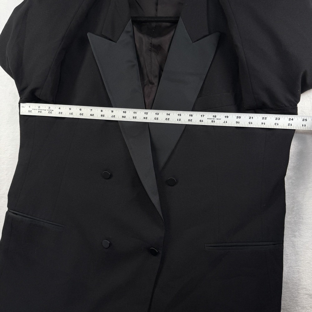 Vtg Adolfo Tuxedo Opera Suit Double Breasted 48R Pants 42x32 Satin USA 100% Wool - Picture 7 of 16